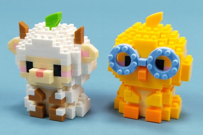 ブロックヒツジとブロックヒヨコ